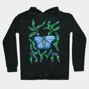 Watercolor Butterfly - Blue Hoodie